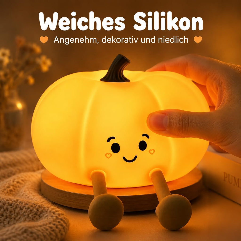 Herbst Kürbis Lampe Halloween Deko LED Nachtlicht mit Touch Dimmer