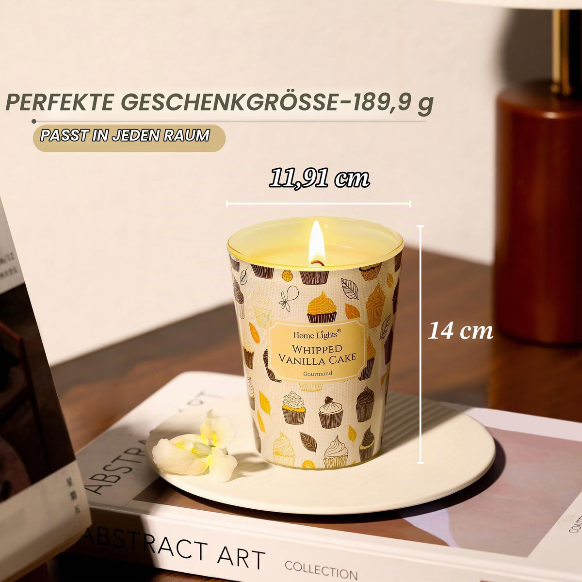 Home Lights Duftkerzen im glas 510g Soja Kerzen 4-Wick Kerzengläser Aromatherapie, Rauchfrei, 50h vollverbrannte Duftkerze Herbstkranz