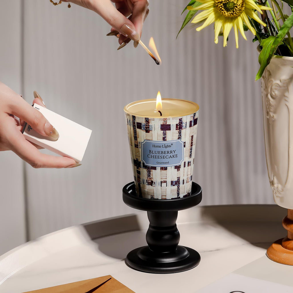 Home Lights Duftkerzen im glas 510g Soja Kerzen 4-Wick Kerzengläser Aromatherapie, Rauchfrei, 50h vollverbrannte Duftkerze Herbstkranz