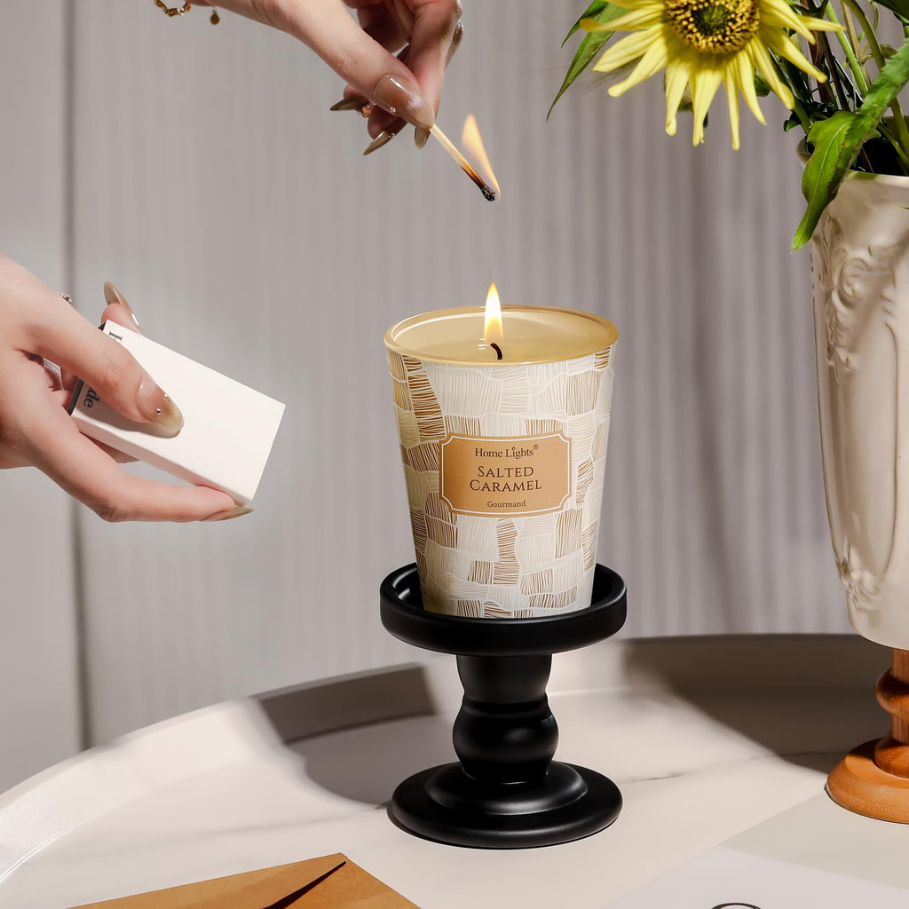 Home Lights Duftkerzen im glas 510g Soja Kerzen 4-Wick Kerzengläser Aromatherapie, Rauchfrei, 50h vollverbrannte Duftkerze Herbstkranz