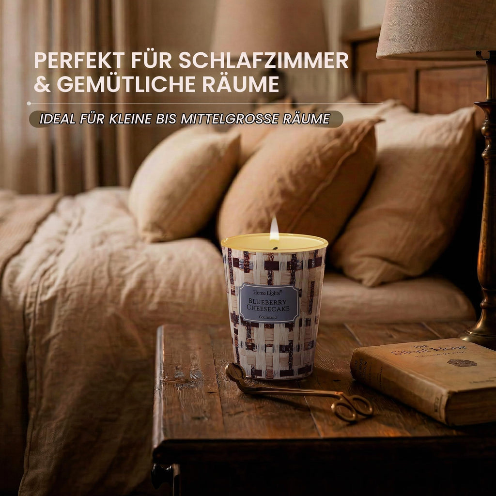 Home Lights Duftkerzen im glas 510g Soja Kerzen 4-Wick Kerzengläser Aromatherapie, Rauchfrei, 50h vollverbrannte Duftkerze Herbstkranz