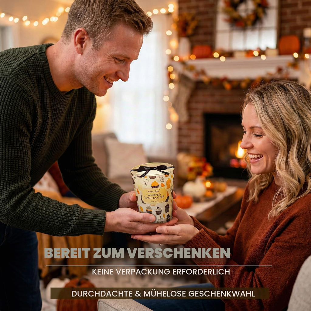 Home Lights Duftkerzen im glas 510g Soja Kerzen 4-Wick Kerzengläser Aromatherapie, Rauchfrei, 50h vollverbrannte Duftkerze Herbstkranz