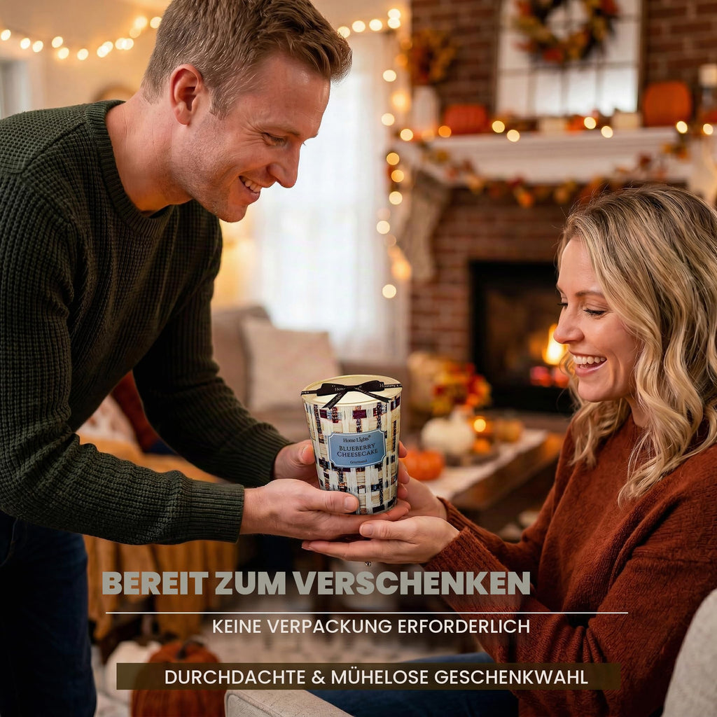 Home Lights Duftkerzen im glas 510g Soja Kerzen 4-Wick Kerzengläser Aromatherapie, Rauchfrei, 50h vollverbrannte Duftkerze Herbstkranz