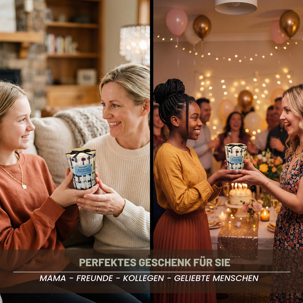 Home Lights Duftkerzen im glas 510g Soja Kerzen 4-Wick Kerzengläser Aromatherapie, Rauchfrei, 50h vollverbrannte Duftkerze Herbstkranz
