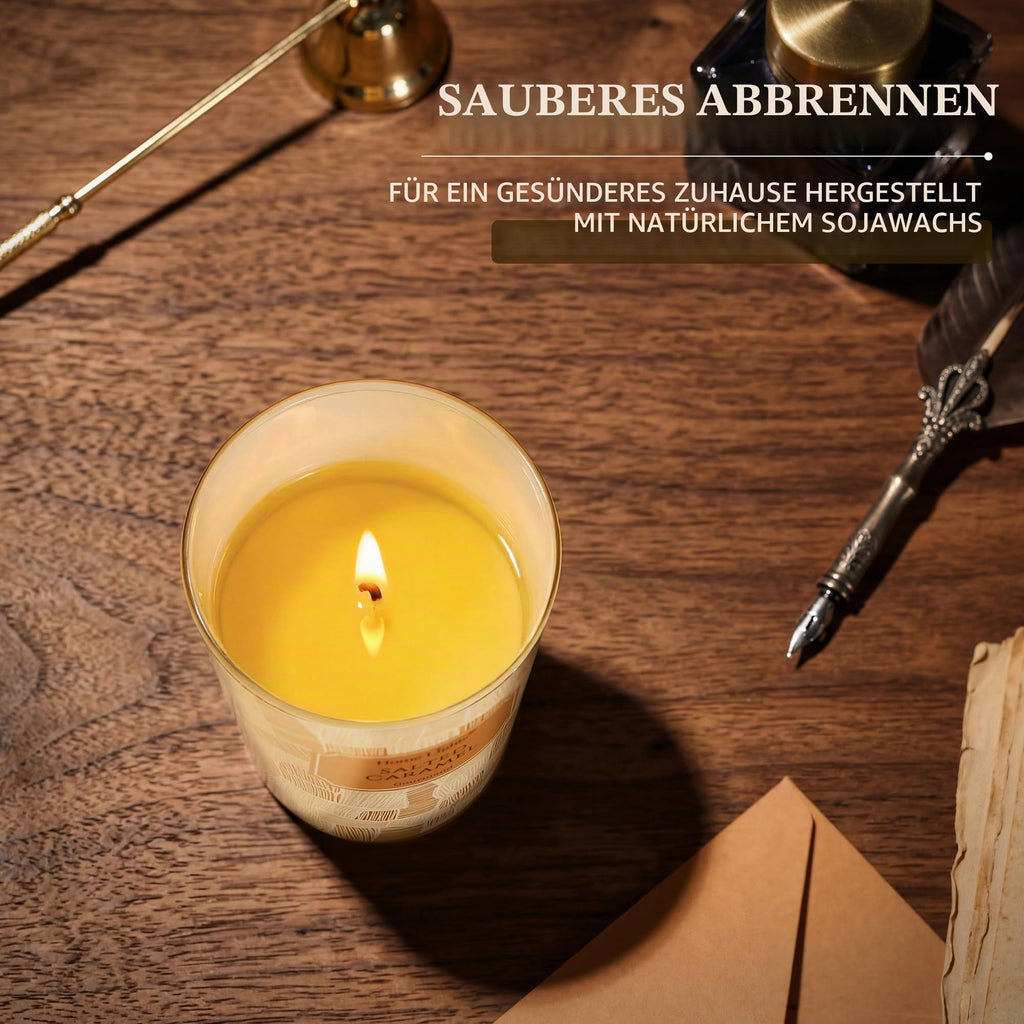 Home Lights Duftkerzen im glas 510g Soja Kerzen 4-Wick Kerzengläser Aromatherapie, Rauchfrei, 50h vollverbrannte Duftkerze Herbstkranz