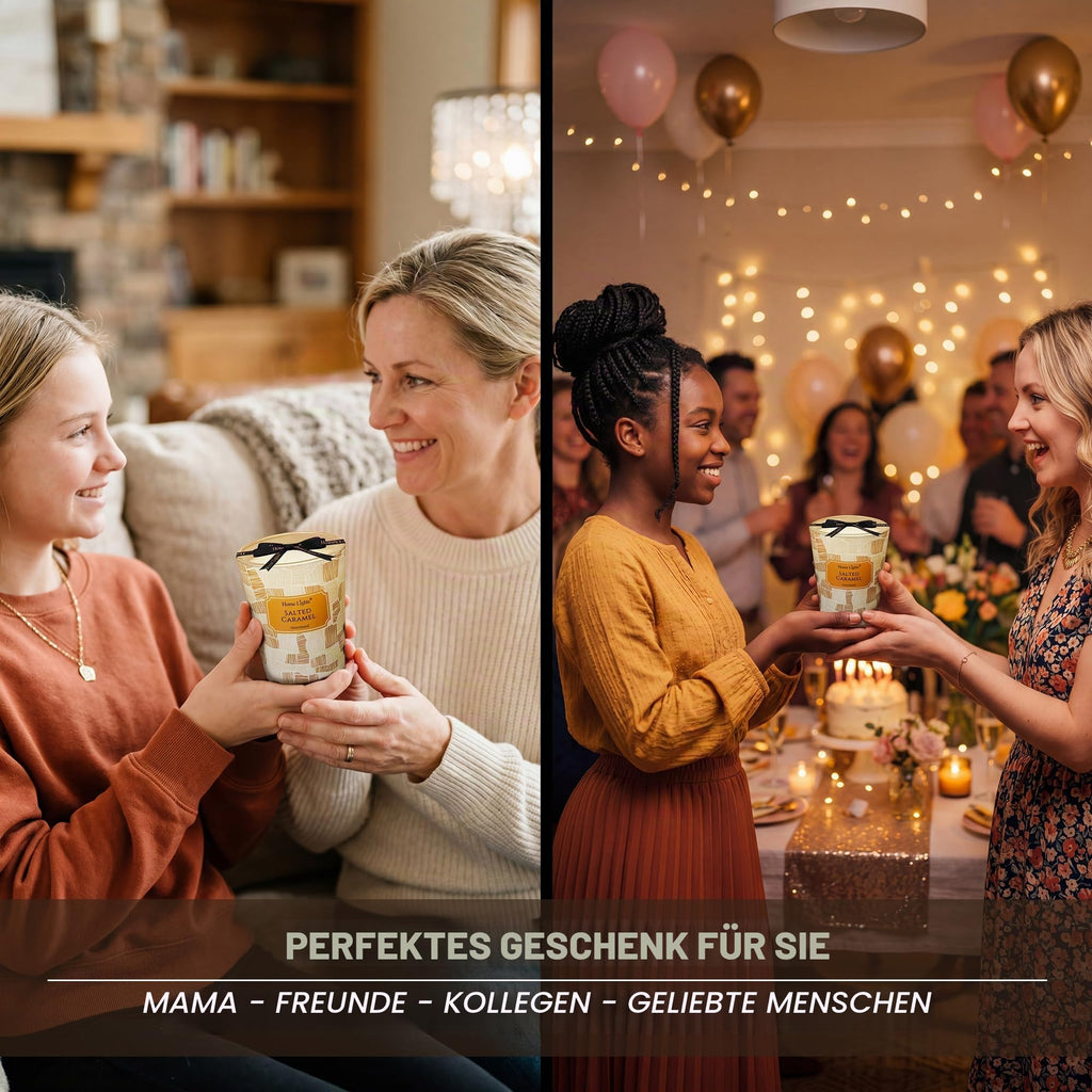 Home Lights Duftkerzen im glas 510g Soja Kerzen 4-Wick Kerzengläser Aromatherapie, Rauchfrei, 50h vollverbrannte Duftkerze Herbstkranz